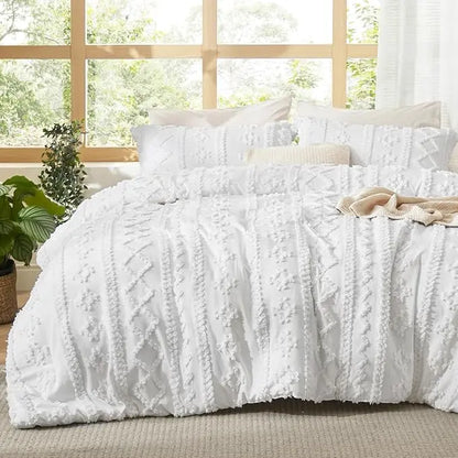 Boho Quilted 3-Piece Bedding Set with Pillow Shams
