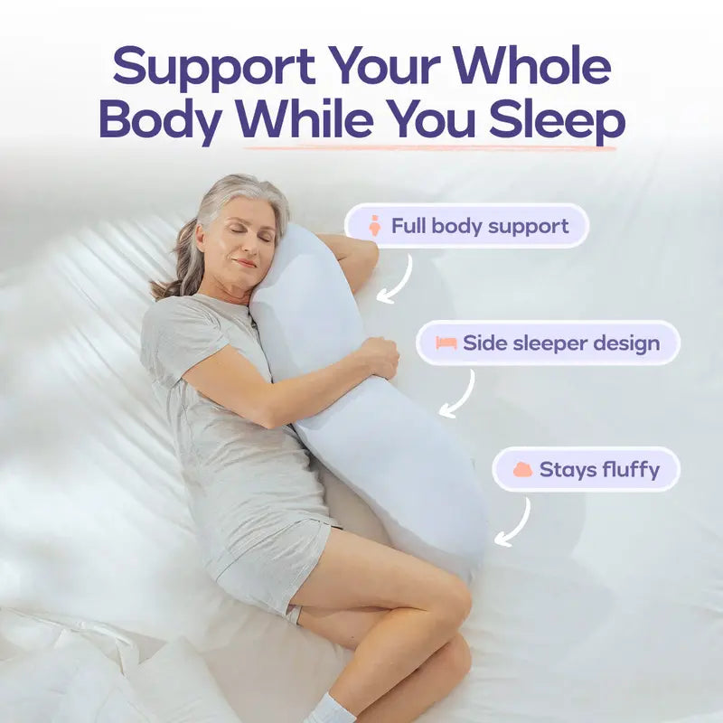 Full Body Ergonomic Pillow - Cooling Support for Side Sleepers & Pregnancy
