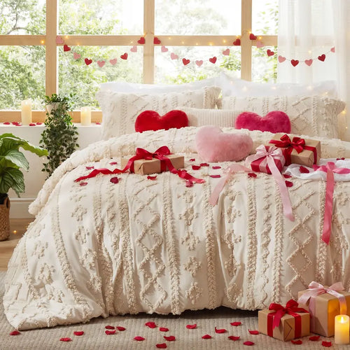 Boho Quilted 3-Piece Bedding Set with Pillow Shams