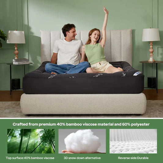 ✨ Thicken Bedding Fitted Sheet, Fluffy Pillow Top Pad,Cooling Comfortable Mattress Cover
