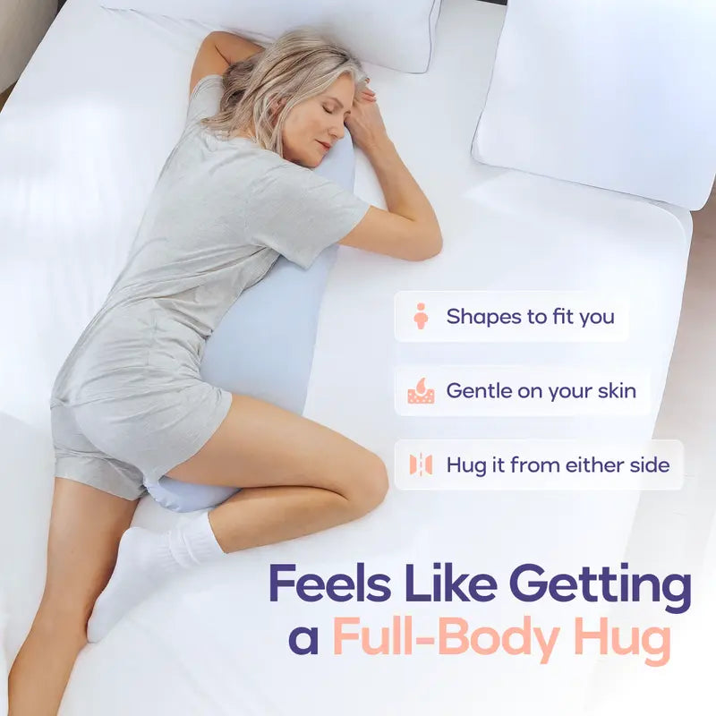 Full Body Ergonomic Pillow - Cooling Support for Side Sleepers & Pregnancy