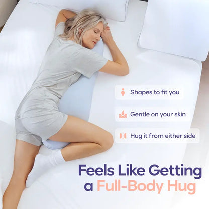 Full Body Ergonomic Pillow - Cooling Support for Side Sleepers & Pregnancy